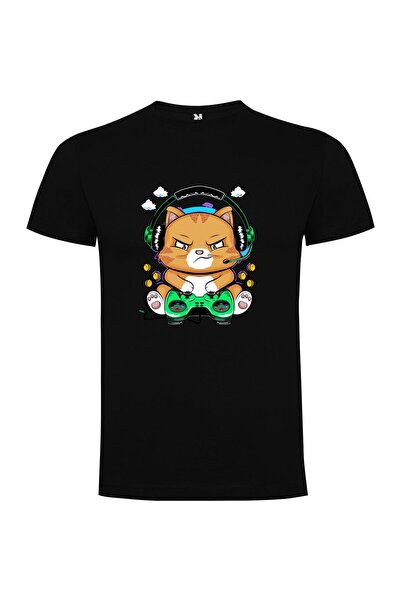 iLovePrints Pixelated Purrfect Gaming Cat Tshirt