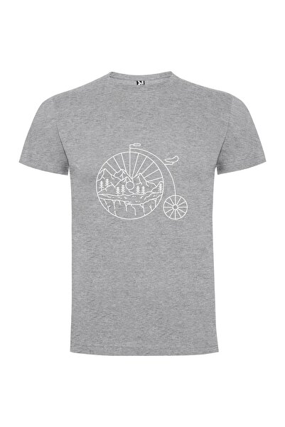 iLovePrints Monochrome Bike Illustration Tshirt