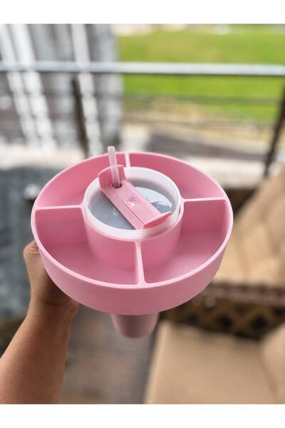 Formera Pipetli 1.18 Lt Termos 4 Bölmeli Plastik Atıştırmalık Çerez Tabağı Te...