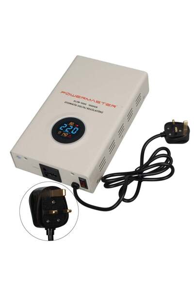 Powermaster SLIM-1000 Otomatik 1000VA Kombi Voltaj Regülatörü (İngiliz Fişli ...