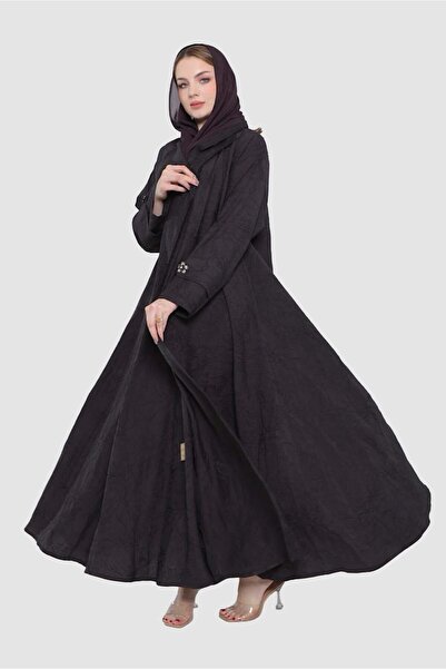 Stylish Fashion عباية من ستايلش فاشن كلوش لف باللون الموف الغامق مع بروش على ...