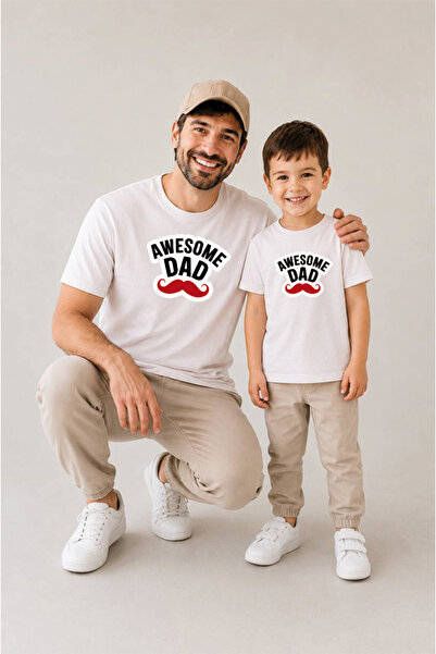 genosha Baba Oğul Kombin TEKLİ SATILIR 100% Pamuk Oversize T-shirt Babalar Gü...