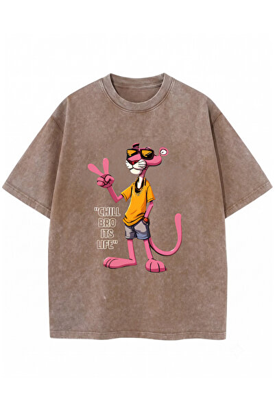 Touz Moda CHILL BRO ITS LIFE Τυπωμένο πλενόμενο vintage μπλουζάκι
