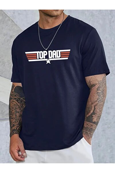 JENOLAN Men's Best Dad Printed Crew Neck Oversize Casual Boyfirend Black Whit...