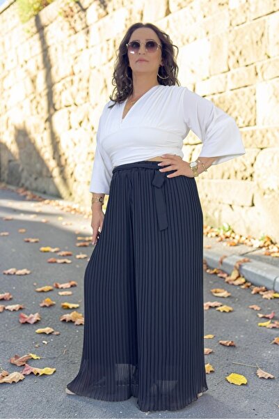 yagmurberen FUSTĂ-PANTALON DIN ȘIFON CU TALIE ELASTICĂ, DETALIU CORDON LA TAL...