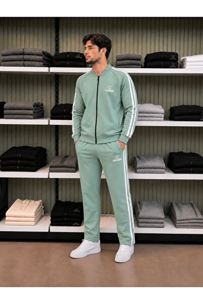 grand coco Men's summer/seasonal 2-thread combed cotton wide-leg tracksuit se...