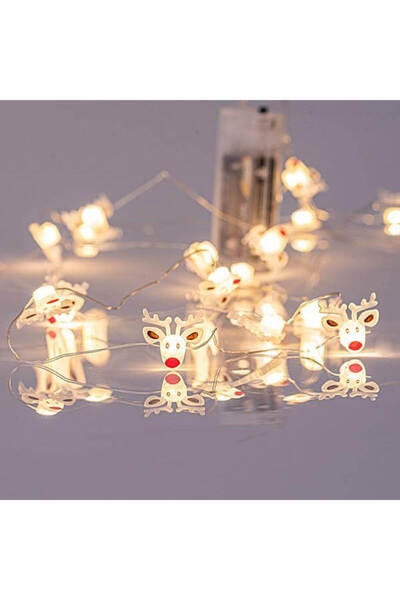 Generic 20 ακρυλικοί τάρανδοι με λαμπάκια LED σε σειρά μπαταρίας, 2,20 m, αση...
