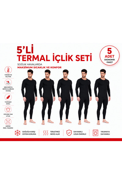 don-x | 5-dijelni povoljan set donjeg veša za muškarce, zimski termo komforni...