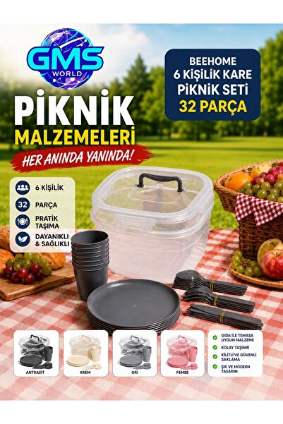 GMS WORLD BEEHOME 4 KİŞİLİK KARE PİKNİK SETİ 22 PARÇA