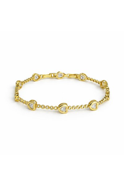 PerleJewelry سوار ذهبي صغير على شكل قلوب