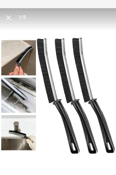 Besthırdavat 3 ADET Çok Amaçlı Multi İnce Temizlik Fırçası Derz Arası Banyo Mutfak Lavabo Detay Temizleme Fırçası