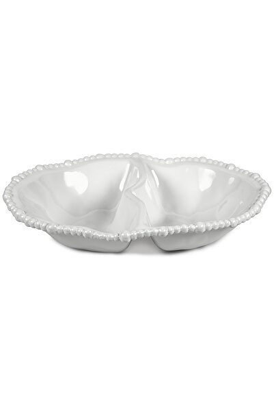 Baci Milano Joke Table Kitchen Melamin 2'li Bölmeli Tabak Beyaz