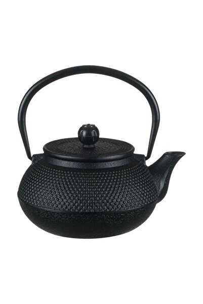 OEM Ceainic negru din fontă, model reliefat Dots, 600 ml, pentru ceai și infu...