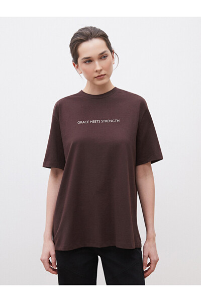 LC Waikiki Printed Oversize 100% Cotton Women's T-Shirt
