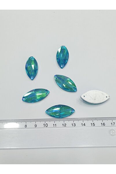 CRYSTALSHOP Dikme Taş - 15*32 mm Mekik Janjan Blue (24 BUCĂȚI)