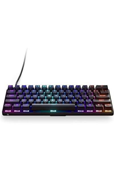 SteelSeries لوحة مفاتيح ألعاب ميكانيكية Apex 9 Mini QWERTY مع مفاتيح مضيئة، ت...
