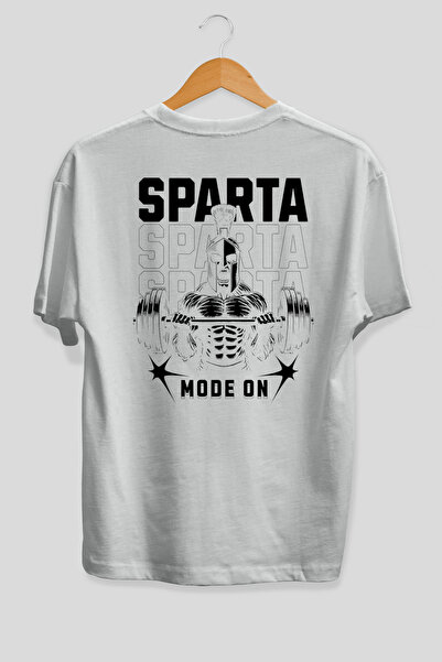 Ankhises Sparta Gym Oversize Λευκό T-Shirt με στάμπα στην πλάτη, 100% βαμβάκι...