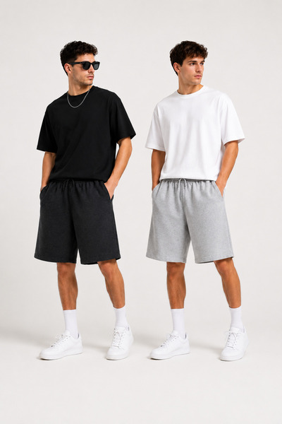 BERYY MODA Produs Oportunitate de Vară 2 bucăți Pantaloni scurți supradimensi...