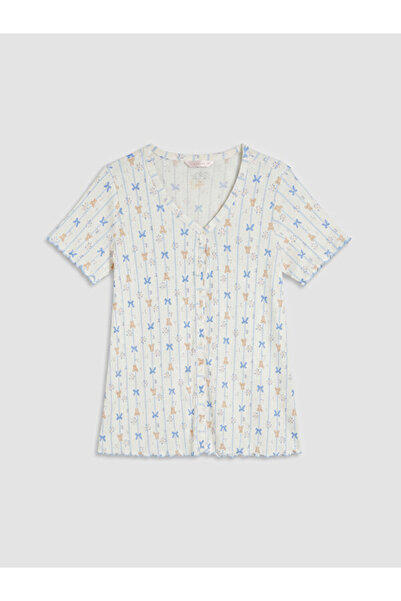 LC Waikiki RMZ GİYİM FARKIYA V Dikim Top de pijama de maternitate imprimat