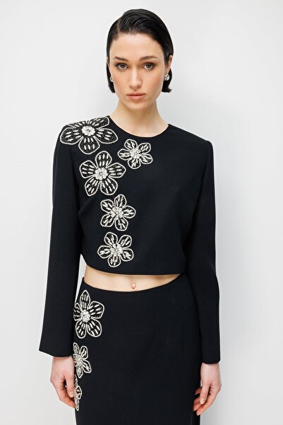Rain and River Stone Flower Patchwork Crop Jacket