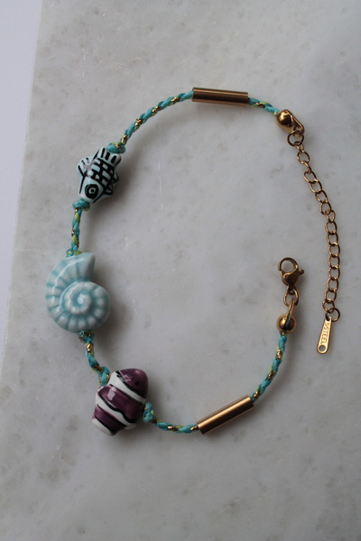 Luvix Design Colorful Enamel Sea Shell Charm Anklet