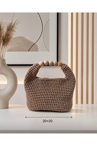 Sonmin Handmade kadın hasır el örgüsü el çantası