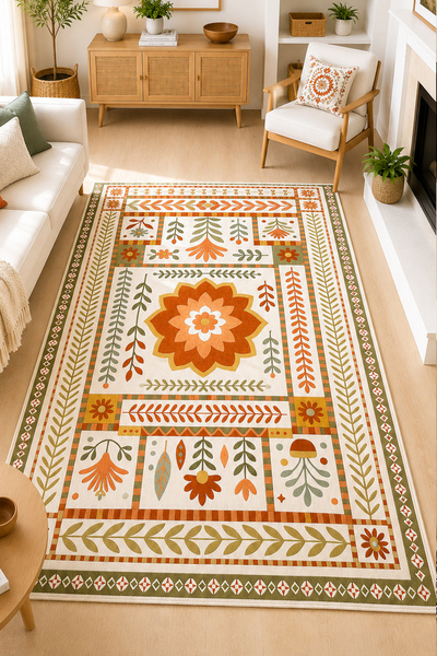 Chilai Home Nobu Makinede Yıkanabilir Kaymaz Taban Leke Tutmaz Dijital Salon ...
