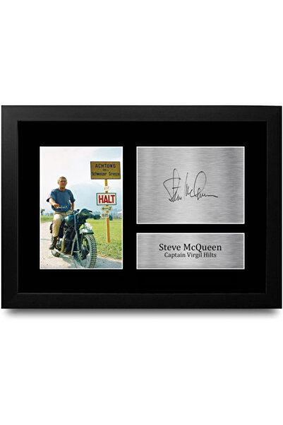 HWC Trading FR A4 Steve McQueen The Great Escape Gifts Printed Signed Autogra...