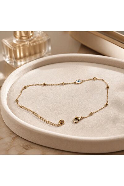 Alissa Accessories ALİSSA 14K GOLD 316L ÇELİK KARARMAZ HALHAL 21CM + 5CM UZAT...