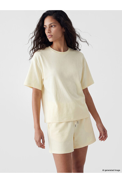 LC Waikiki Yellow Crew Neck Soft Touch Women's T-Shirt