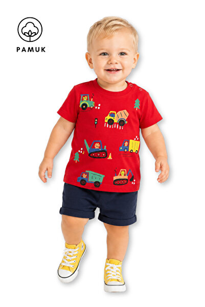 difa kids Baby Boy Car Printed Casual Short Sleeve Summer T-Shirt