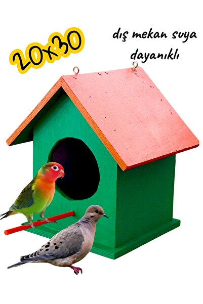 ncy Wooden Dove Pigeon Lovebird Bird Nest Outdoor Waterproof 20X30 cm