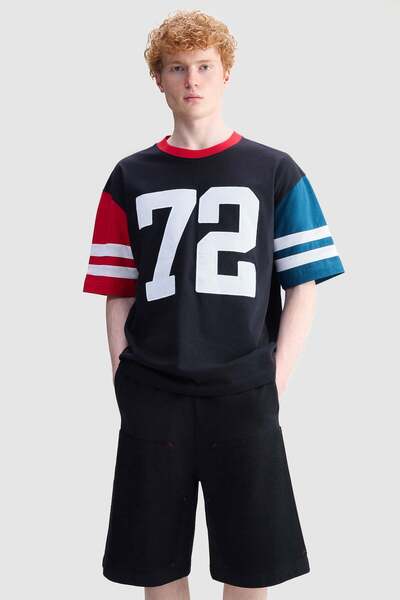 ecko unltd. Zian Oversize Crew Neck Printed Embroidered 100% Cotton Men's Bla...