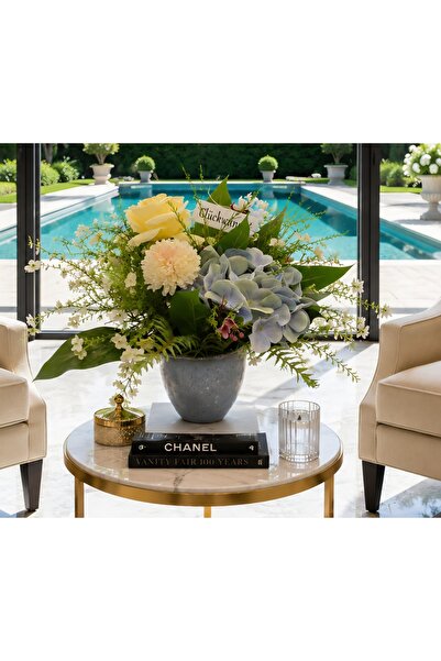 Flowersbymeral MAVİ VAZODA ORTANCA GÜL ARAJMAN