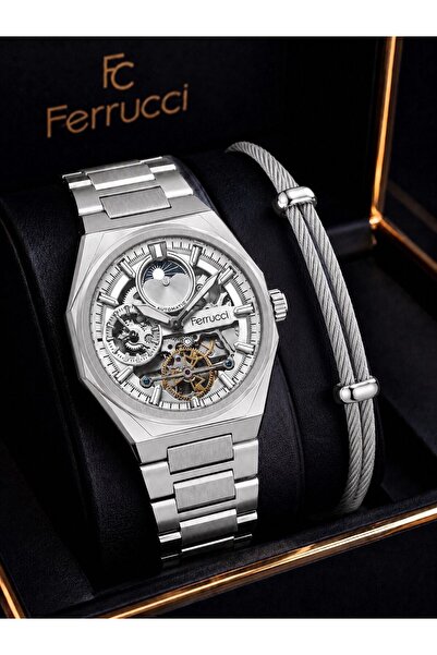 Ferrucci Automatic and Self-Winding Solar and Moonlight Dial Men's Wristwatch...