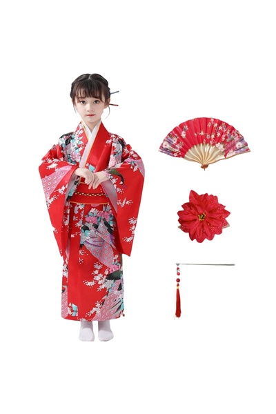 Al Aoyama Japanese traditional dress kimono robe for kids girls costume