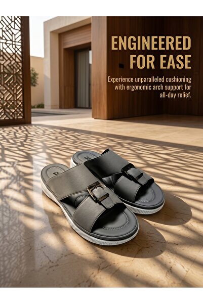 SAUDI STEPS Men's Soft Non-Slip Sandals Open Toe Outdoor Hiking and Beach Sho...