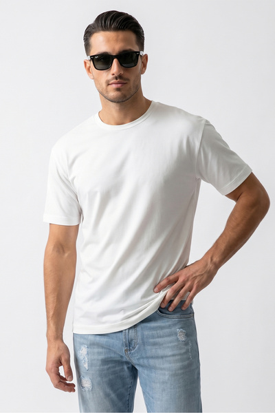 Abruzzo Ανδρικό μπλουζάκι με λαιμόκοψη Crew Neck, Άνετη Γραμμή, Βασικό Καθημε...