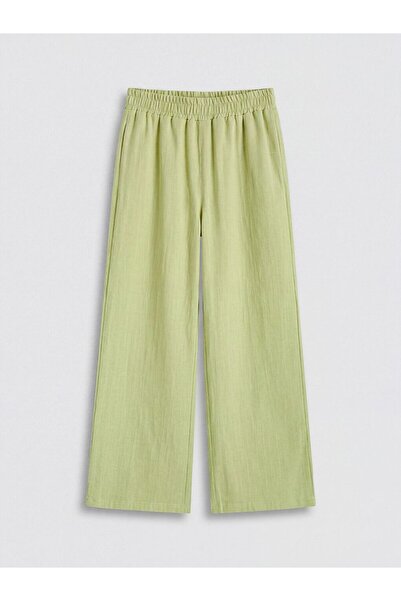 LC Waikiki Lcw Kids Green Wide Leg Girls' Trousers