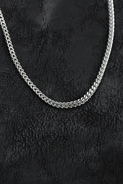 OGHAMAY 316L Steel Silver Color Foxtail Model Chain Men's Necklace