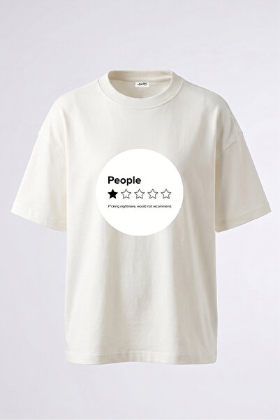 Anetos People Rating Design cu imprimeu pe spate, tricou supradimensionat din...