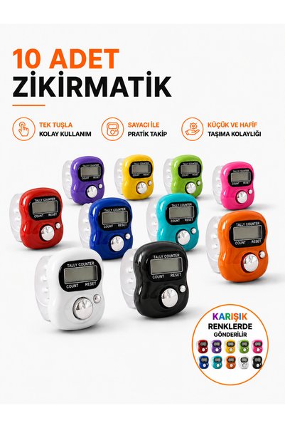 meerkat Mixed Color 10 Pieces Electronic Zikirmatik