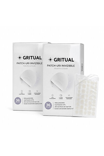 GRITUAL Plasturi invizibili pentru coșuri, 72 bucăți (2 cutii), hidrocoloizi ...