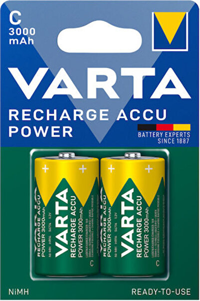 Varta Επαναφορτιζόμενη Μπαταρία C Ni-MH 3000mAh 1.2V 2 τεμάχια