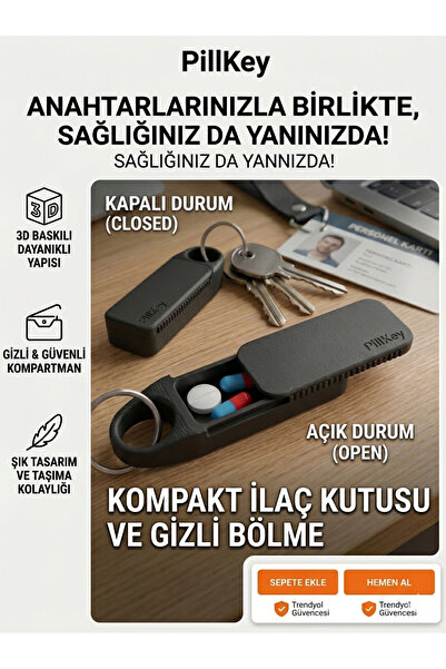 Boogey İlaç Kutusu - Anahtarlık - Pillkey - PillBox