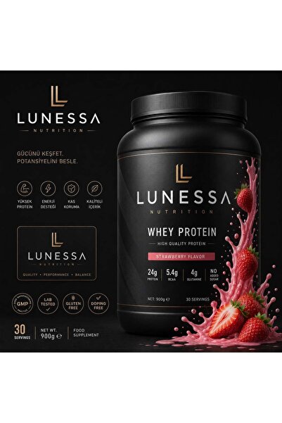 LUNESSA Nutrition Whey Protein Strawberry Flavor 900GR 30 Servis