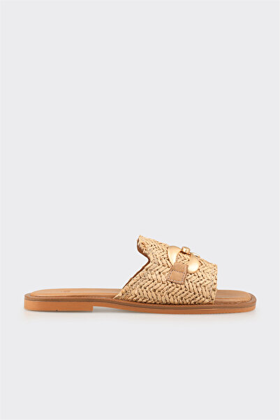 Elle Shoes Naturel Kadın Düz Terlik