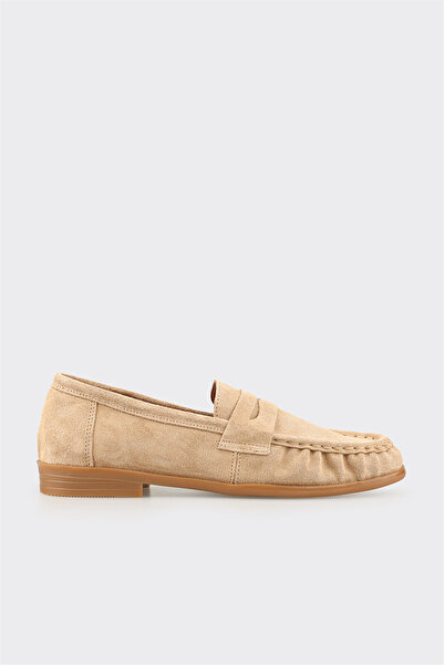 Elle Shoes Bej Deri Kadın Günlük Ayakkabı