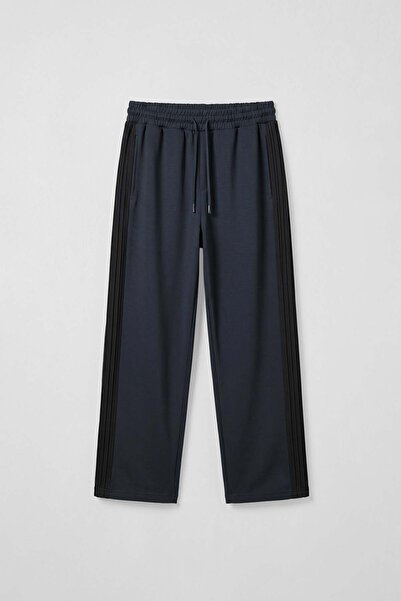 ablukaonline Men's Side Stripe Detailed Baggy Sweatpants Navy Blue