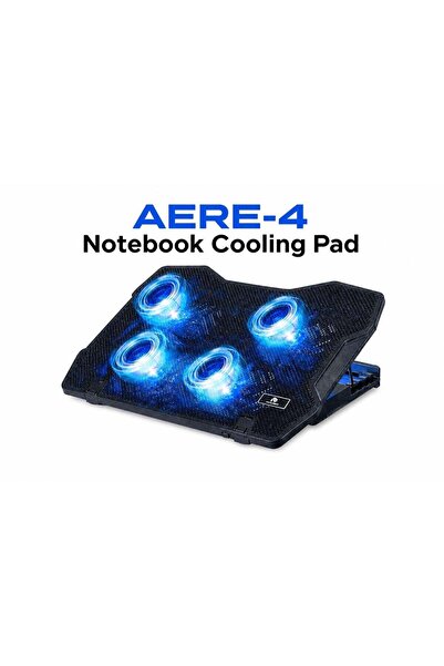 Generic لوحة تبريد للكمبيوتر المحمول AERE-4 - مبرد لابتوب بـ 4 مراوح مع إضاءة...